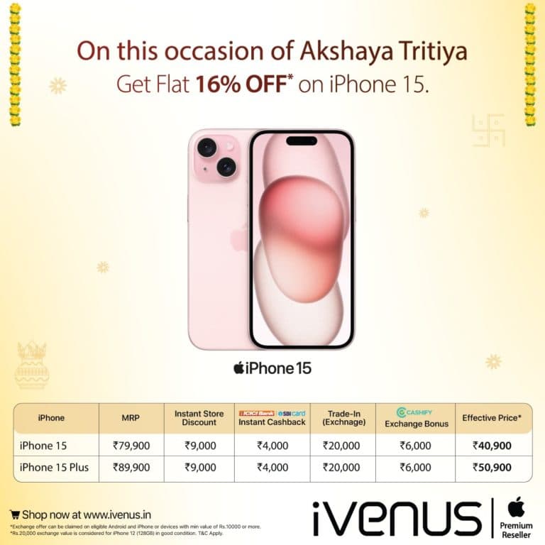 iVenus Akshaya Tritiya iPhone 15 Offer
