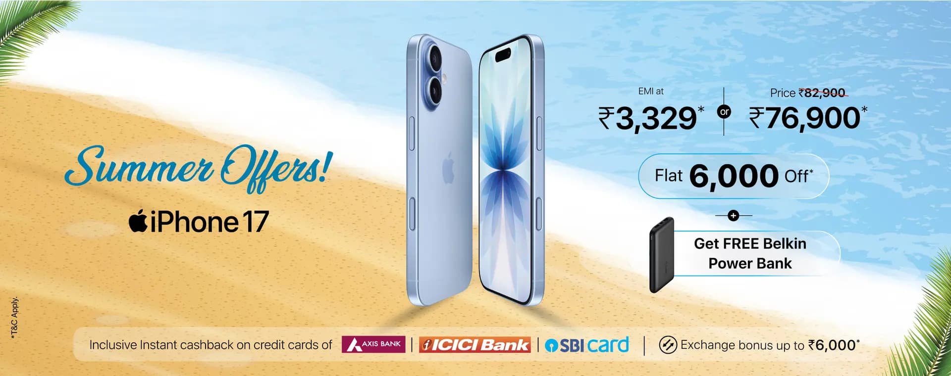 Iphone 17 iPhone 17 Price Drop to ā¹76,900 + Free Power Bank | Summer Offers - iVenus