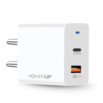 Powerup - Max 20W Type C-Wall Charger-White