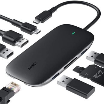 Aukey 8-in-1 USB-C Hub with 100W Power Delivery Port