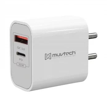 MuvTech Dual Port Type-C 20W PD + USB QC 3.0
