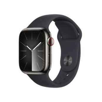 Apple Watch Series 9  Graphite Stainless Steel Case with Midnight Sport Band