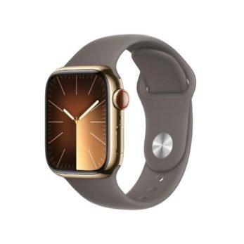 Apple Watch Series 9 Gold Stainless Steel Case with Clay Sport Band
