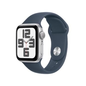 Apple Watch SE GPS  Silver Aluminium Case with Storm Blue Sport Band