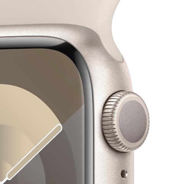Apple Watch Series 9 - 45mm - GPS - Starlight Aluminum Case - Starlight Sport Band - M/L